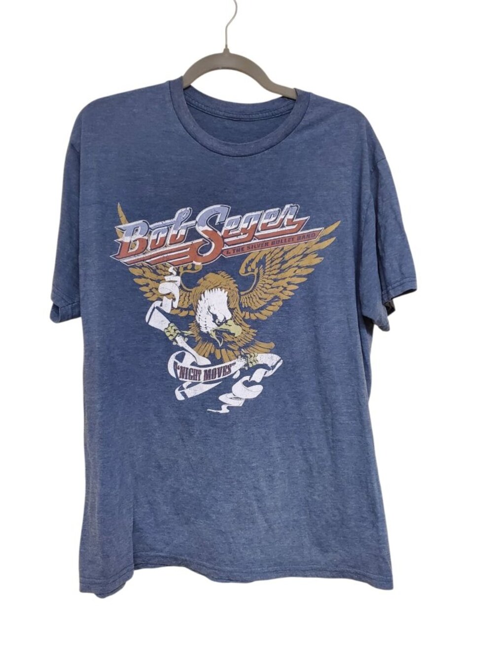 Bob Seger & The Silver Bullet Band Night Moves 2016 Distressed Band Tee Adult XL